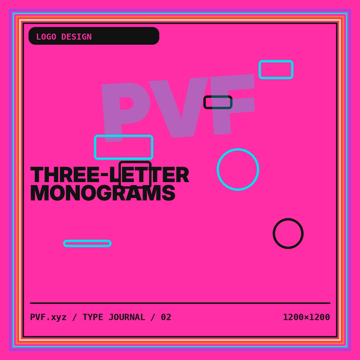 Three-Letter Monograms typography card